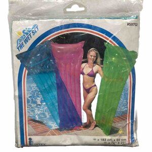 The Wet Set Intex Vintage 2000 Blue Pool Float Inflatable Air Mat Transparent